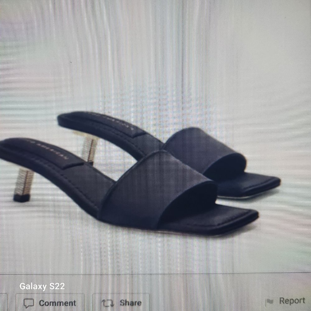 Good American KickStand SLIDE Sandal Kitten Heels Women's Size 8 NIB